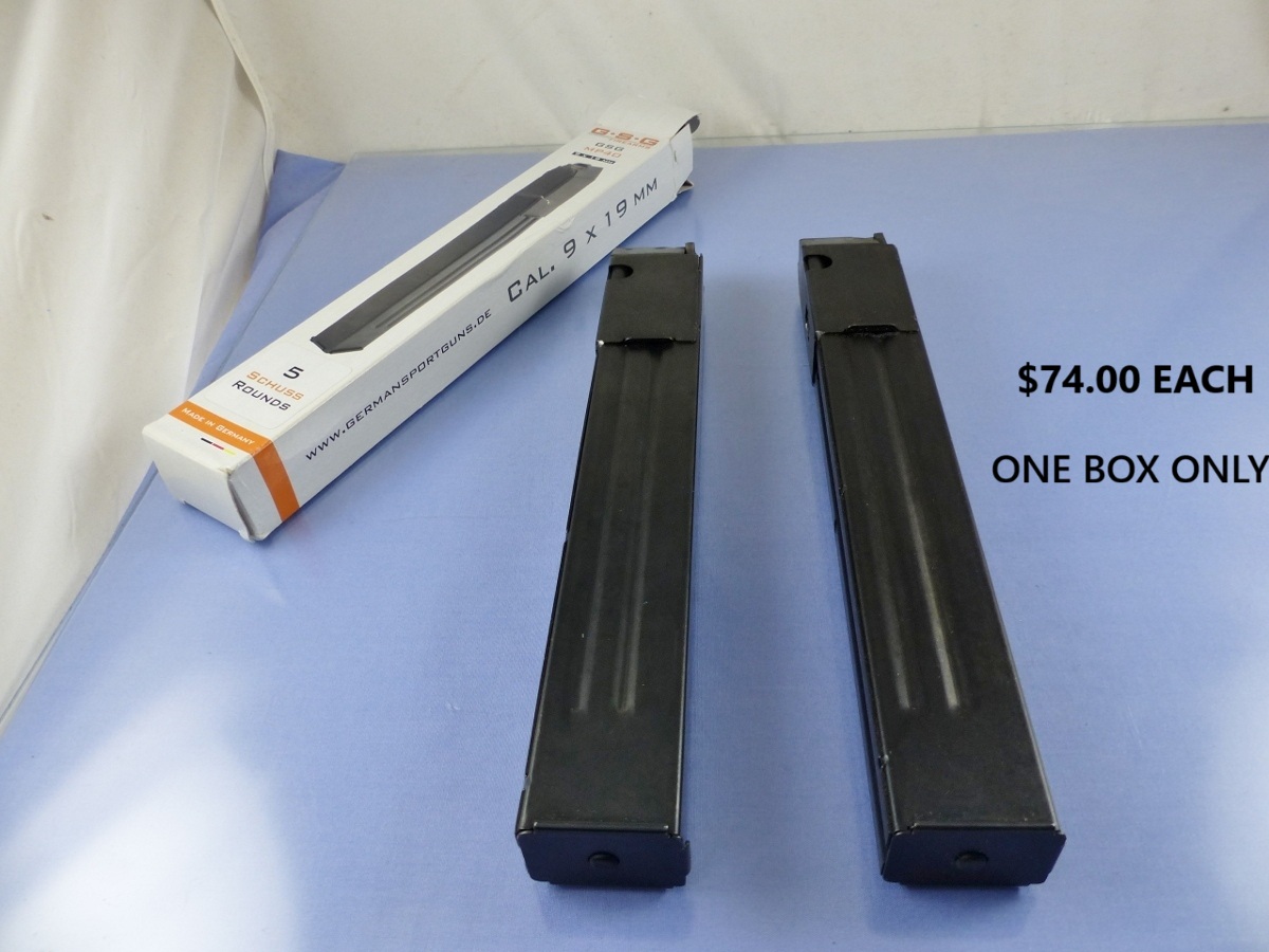 GSG MP40 MODEL MAGAZINE 9X19 25 PINNED TO 5 WITH BOX 74RHW