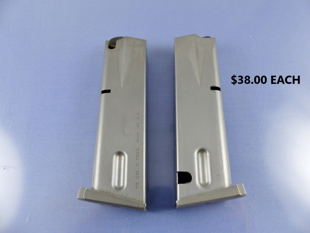 BERETTA 92 FS MAGAZINE 9MM 15 BLOCKED TO 10RD STAINLESS 38CUW