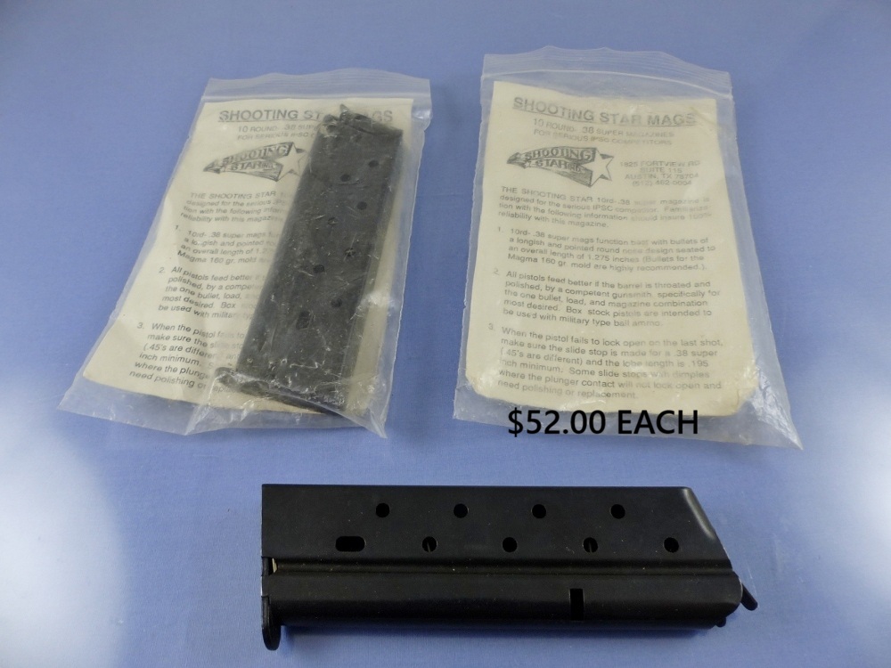 COLT KIMBER SPRINGFIELD TAURUS 1911 GOV’T COMMANDER SHOOTING STAR MAGAZINE 38SUPER 10RD NEW 52AAW